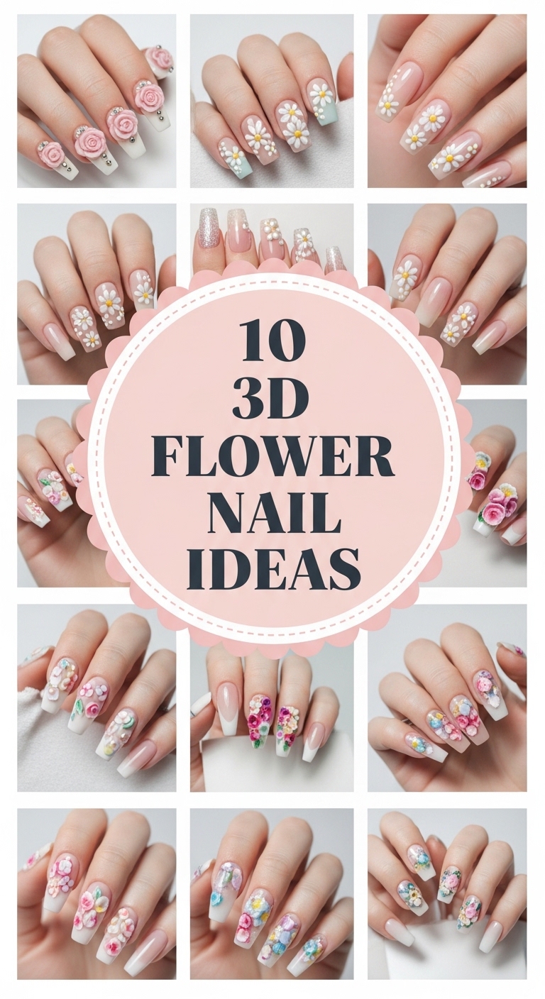 10  3D Flower Nail Ideas
