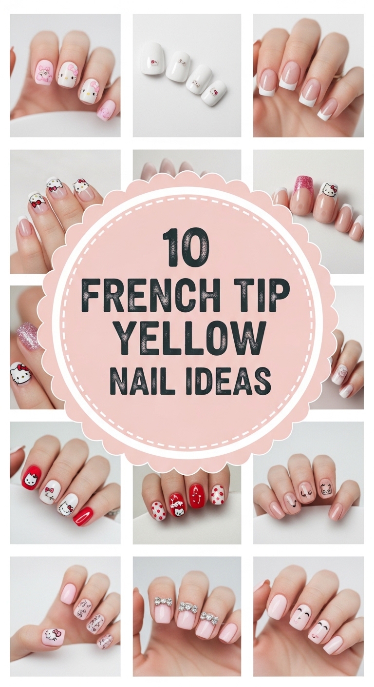 10 French Tip Yellow Nail Ideas