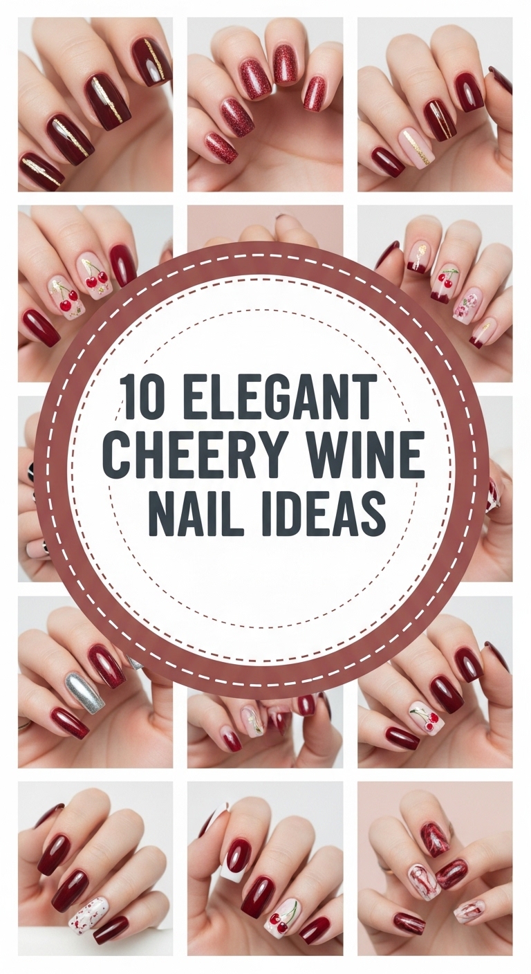 10 Elegant Cheery Wine Nail Ideas