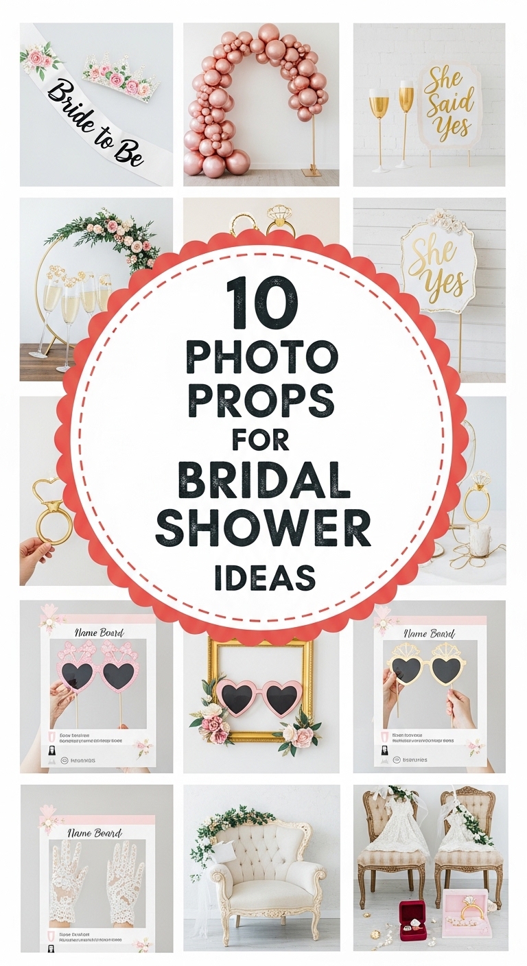 10 Photo Props for Bridal Shower Ideas